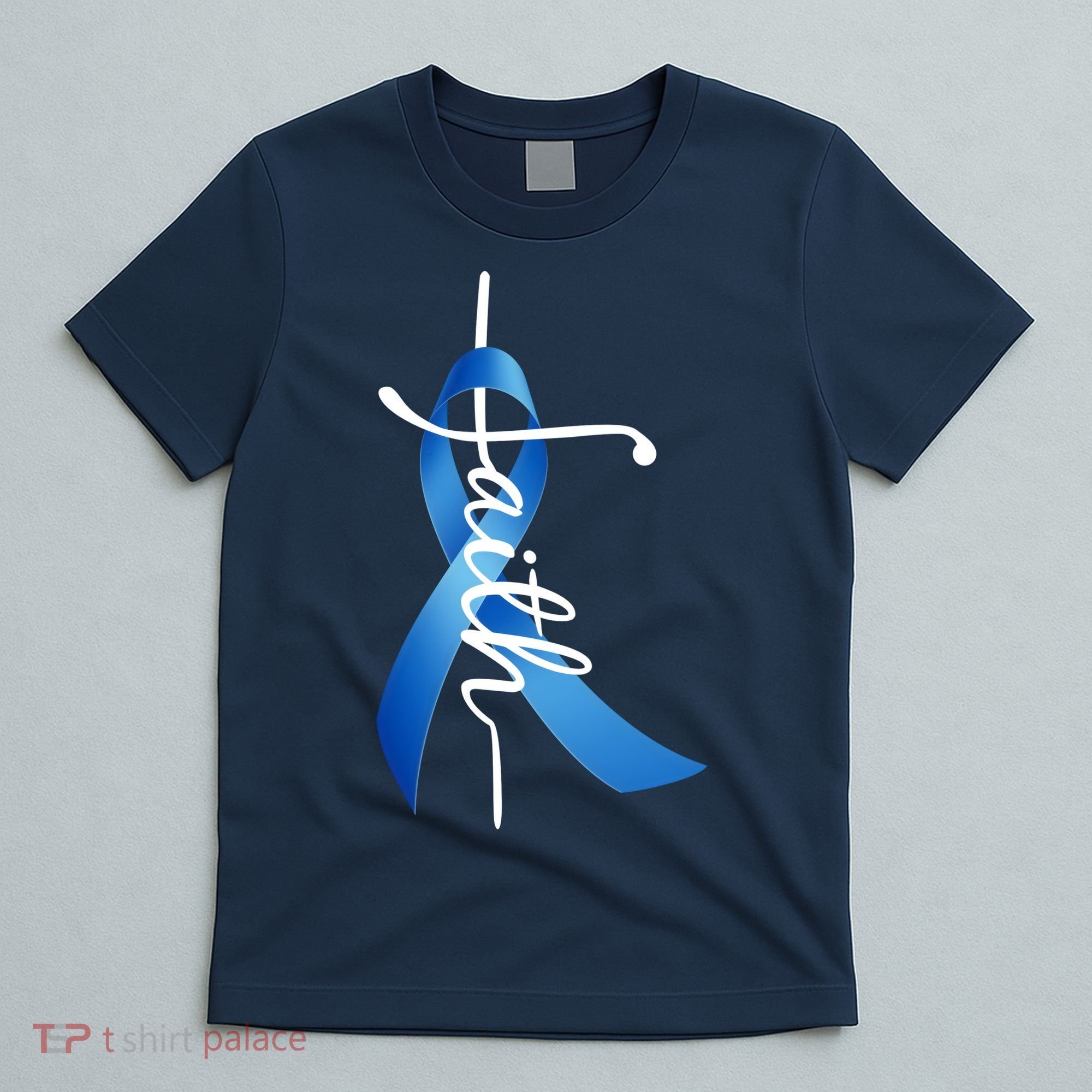 Faith Colon Cancer Cross Ribbon T-Shirt