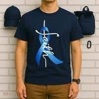 Faith Colon Cancer Cross Ribbon T-Shirt thumb 6