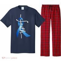Faith Colon Cancer Cross Ribbon Pajama Set thumb 0