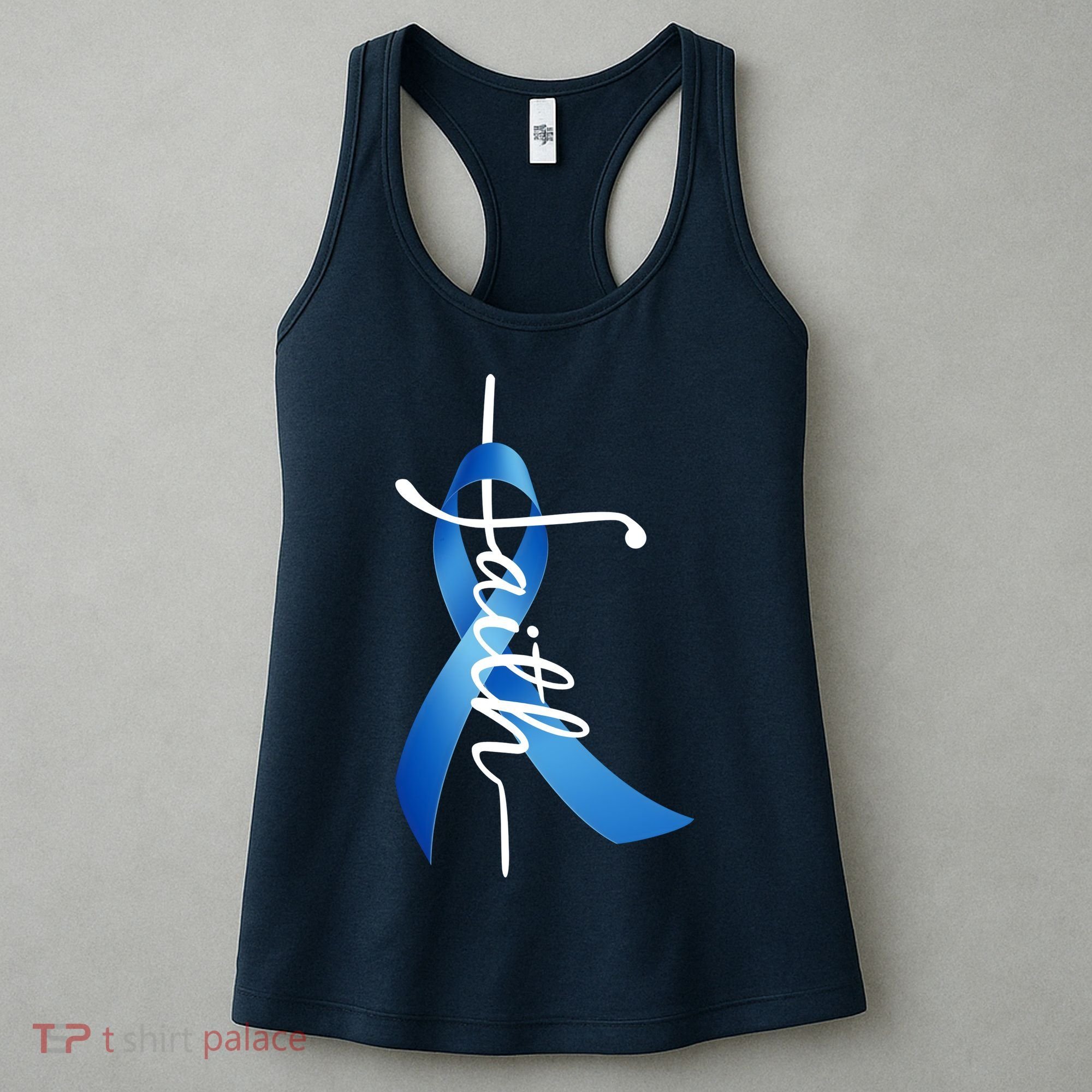 Faith Colon Cancer Cross Ribbon Women's Tank Top