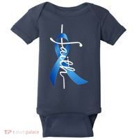 Faith Colon Cancer Cross Ribbon Baby Bodysuit thumb 0