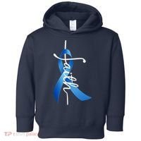 Faith Colon Cancer Cross Ribbon Toddler Hoodie thumb 0