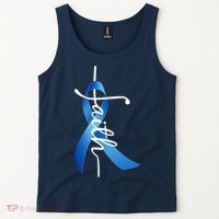 Faith Colon Cancer Cross Ribbon Tank Top thumb 2