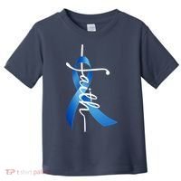 Faith Colon Cancer Cross Ribbon Toddler T-Shirt thumb 0