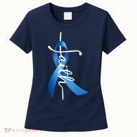 Faith Colon Cancer Cross Ribbon Women's T-Shirt thumb 0