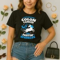 Funny Colon Cancer Fighter Fighting Unicorn Quote Gift Idea Comfort Colors Boxy T-Shirt thumb 2