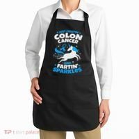 Funny Colon Cancer Fighter Fighting Unicorn Quote Gift Idea Apron thumb 2