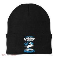 Funny Colon Cancer Fighter Fighting Unicorn Quote Gift Idea Beanie thumb 0