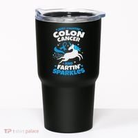 Funny Colon Cancer Fighter Fighting Unicorn Quote Gift Idea Tumbler thumb 0