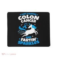 Funny Colon Cancer Fighter Fighting Unicorn Quote Gift Idea Mousepad thumb 0