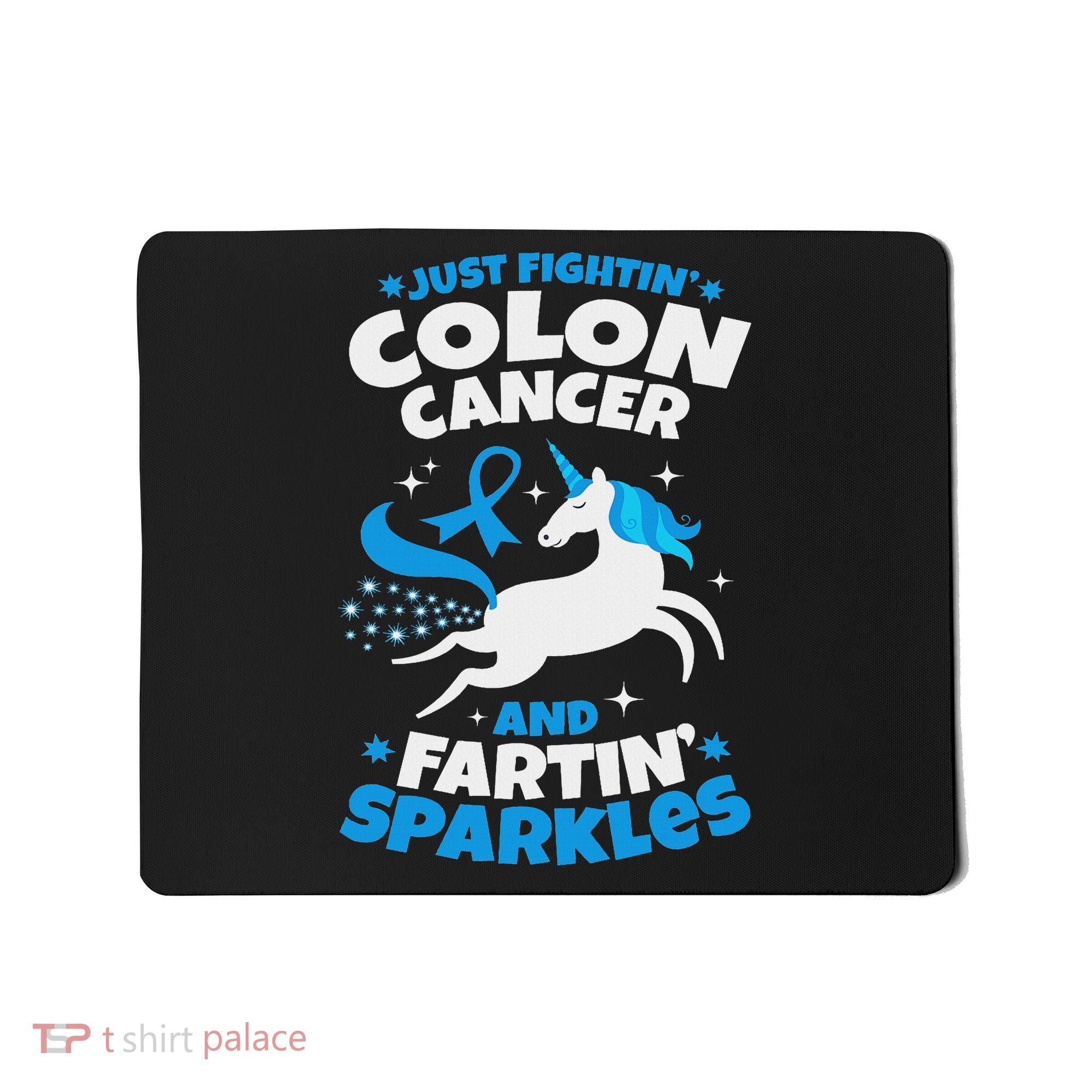 Funny Colon Cancer Fighter Fighting Unicorn Quote Gift Idea Mousepad