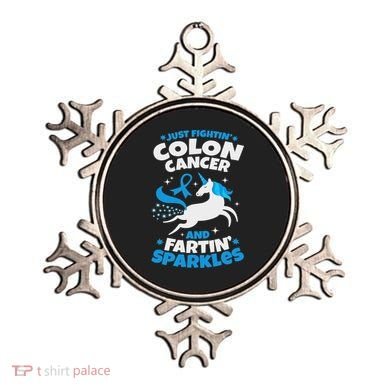 Funny Colon Cancer Fighter Fighting Unicorn Quote Gift Idea Ornament