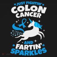 Funny Colon Cancer Fighter Fighting Unicorn Quote Gift Idea Women's Tank Top thumb 5