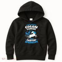 Funny Colon Cancer Fighter Fighting Unicorn Quote Gift Idea Kids Hoodie thumb 0