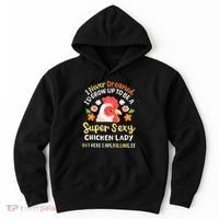 Funny Crazy Chicken Farmer Lady Hoodie thumb 0