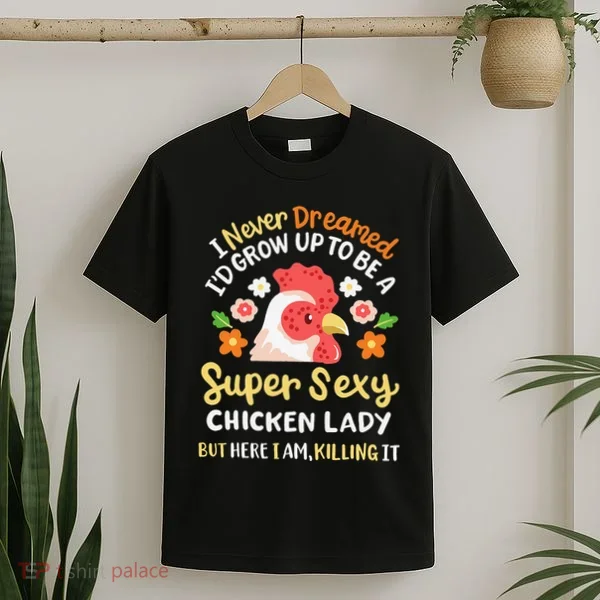 Funny Crazy Chicken Farmer Lady T-Shirt