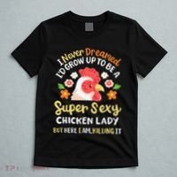 Funny Crazy Chicken Farmer Lady T-Shirt thumb 5