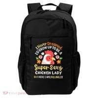 Funny Crazy Chicken Farmer Lady Backpack thumb 0
