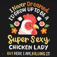 Funny Crazy Chicken Farmer Lady Polo thumb 3