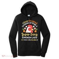Funny Crazy Chicken Farmer Lady Women's Hoodie thumb 0