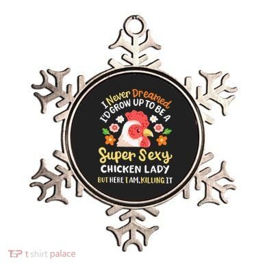Funny Crazy Chicken Farmer Lady Ornament