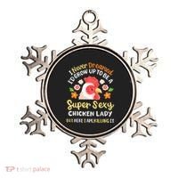 Funny Crazy Chicken Farmer Lady Ornament thumb 0