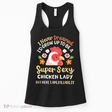 Funny Crazy Chicken Farmer Lady Women's Tank Top