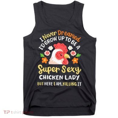 Funny Crazy Chicken Farmer Lady Tank Top