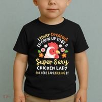 Funny Crazy Chicken Farmer Lady Toddler T-Shirt thumb 2