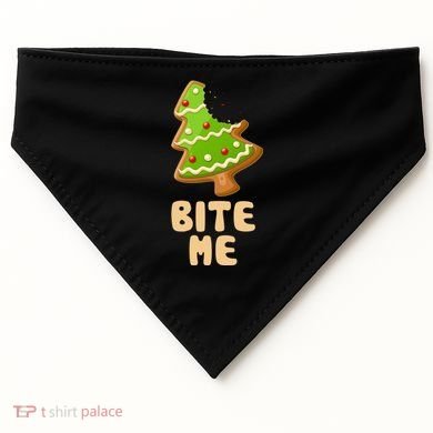 Funny Christmas Cookie Bite Me USA-Made Doggie Bandana