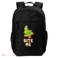Funny Christmas Cookie Bite Me Backpack thumb 0