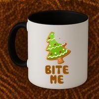 Funny Christmas Cookie Bite Me Coffee Mug thumb 2