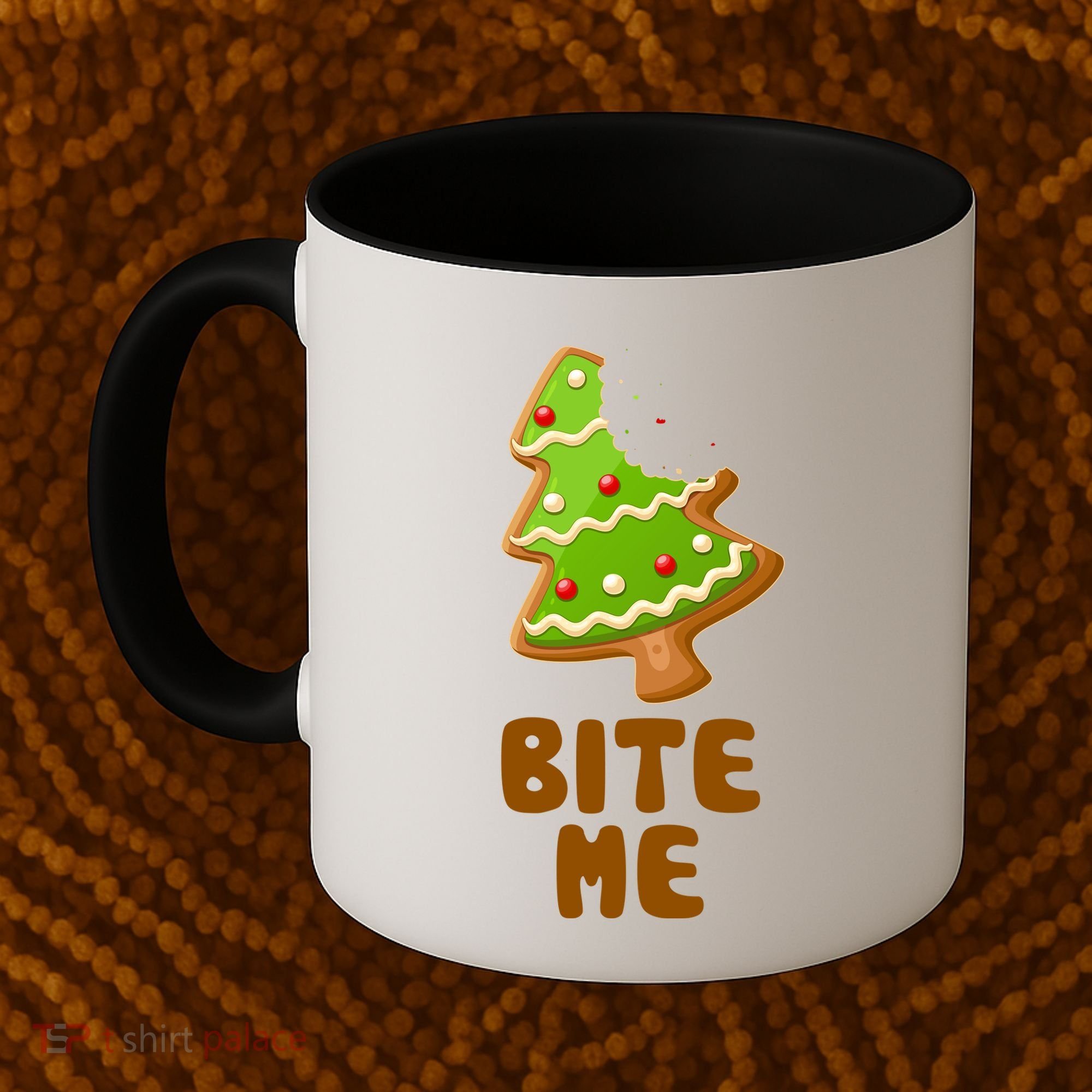 Funny Christmas Cookie Bite Me Coffee Mug