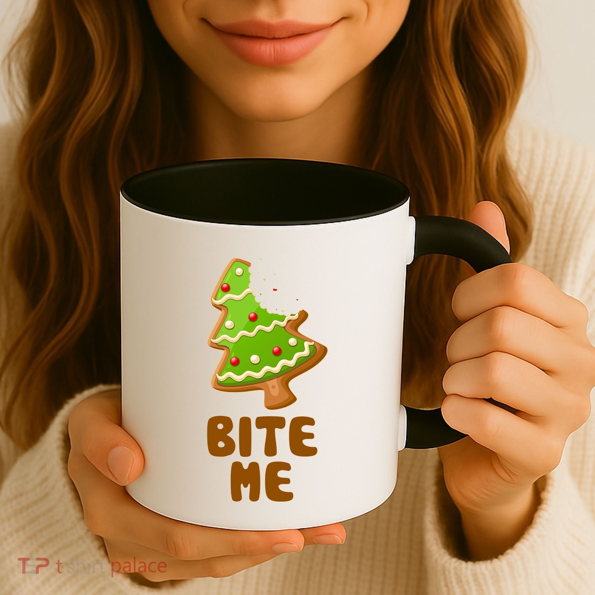 Funny Christmas Cookie Bite Me Coffee Mug