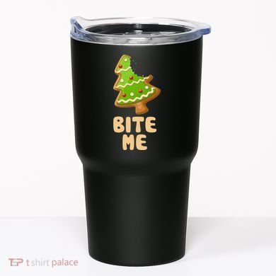 Funny Christmas Cookie Bite Me Tumbler