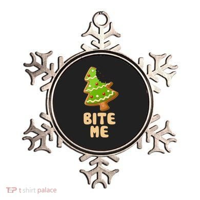 Funny Christmas Cookie Bite Me Ornament