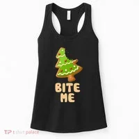 Funny Christmas Cookie Bite Me Women's Tank Top thumb 0