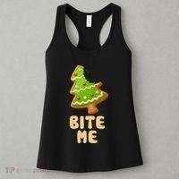 Funny Christmas Cookie Bite Me Women's Tank Top thumb 3