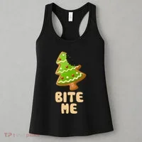 Funny Christmas Cookie Bite Me Women's Tank Top thumb 3