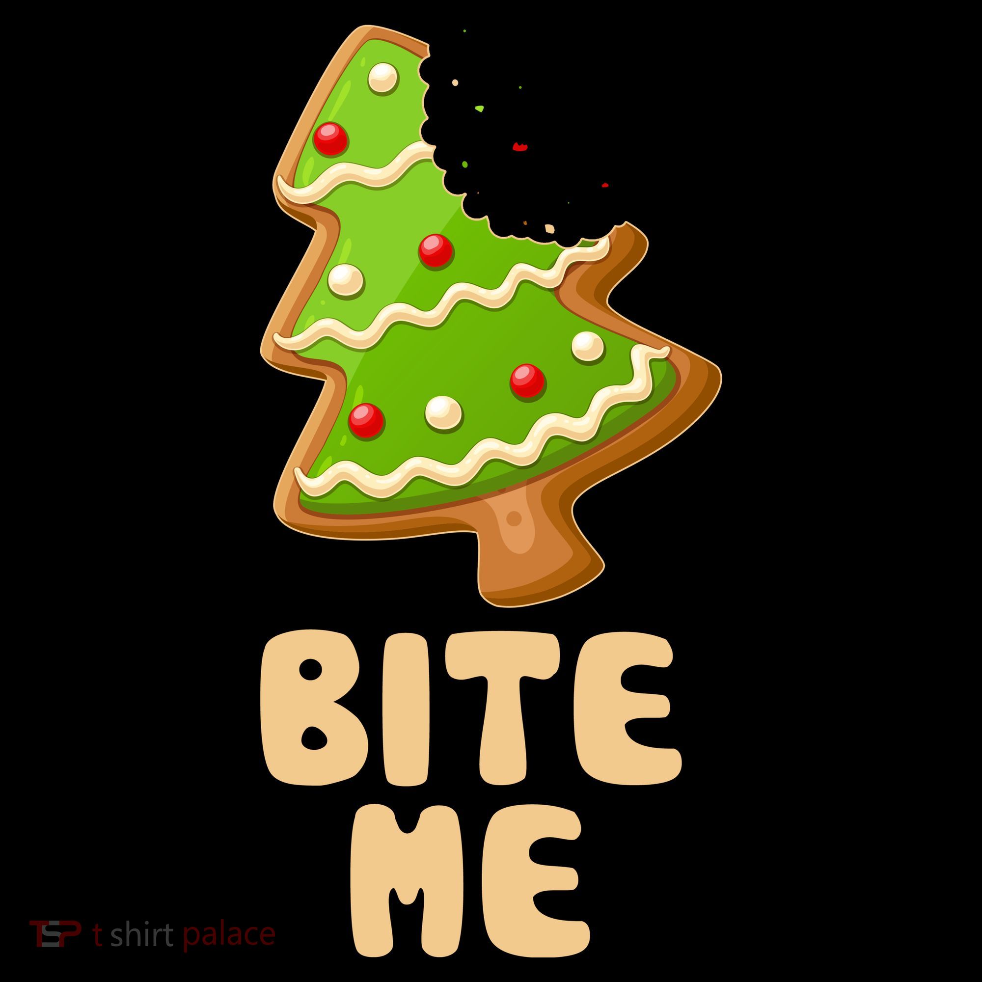 Funny Christmas Cookie Bite Me Women's Tank Top
