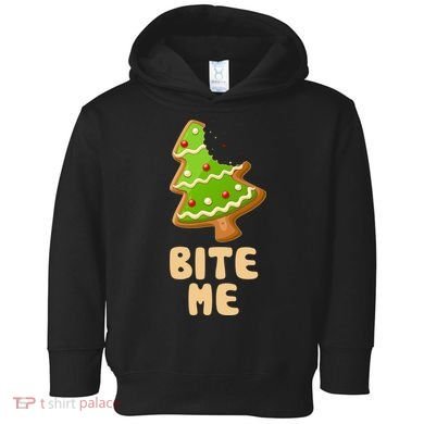 Funny Christmas Cookie Bite Me Toddler Hoodie