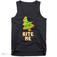 Funny Christmas Cookie Bite Me Tank Top thumb 0