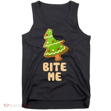 Funny Christmas Cookie Bite Me Tank Top
