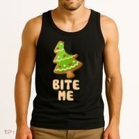 Funny Christmas Cookie Bite Me Tank Top thumb 3