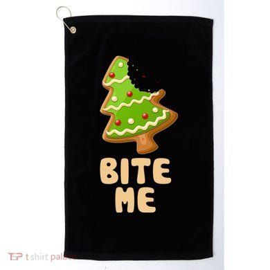 Funny Christmas Cookie Bite Me Golf Towel