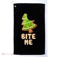 Funny Christmas Cookie Bite Me Golf Towel thumb 0