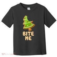 Funny Christmas Cookie Bite Me Toddler T-Shirt thumb 0