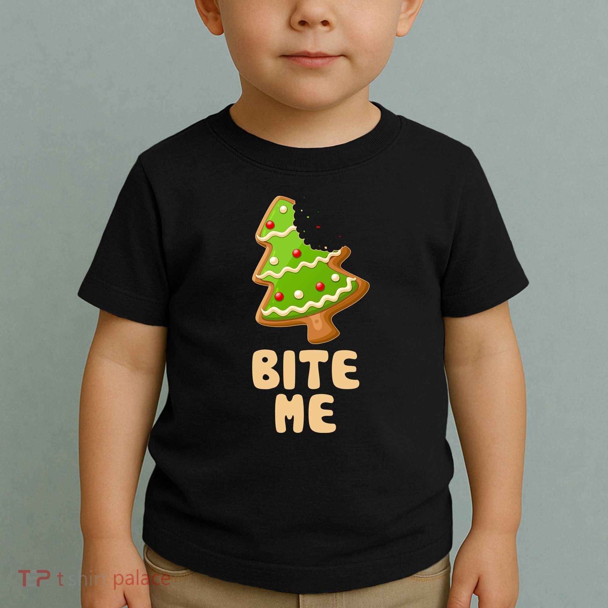 Funny Christmas Cookie Bite Me Toddler T-Shirt