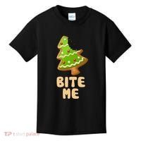 Funny Christmas Cookie Bite Me Kids T-Shirt thumb 0