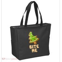 Funny Christmas Cookie Bite Me Tote Bag thumb 2